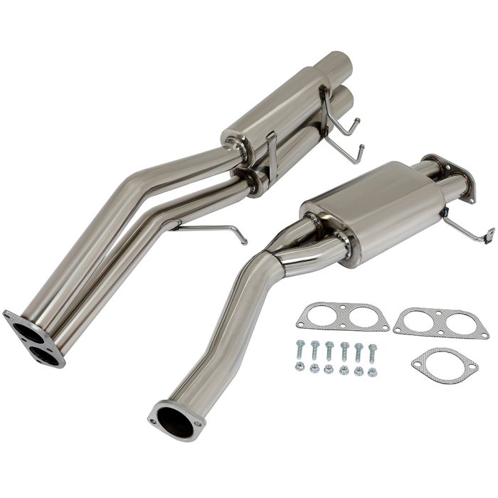 China Dual 3.5″ Tip Catback Exhaust Muffler Pipe Racing Exhaust System